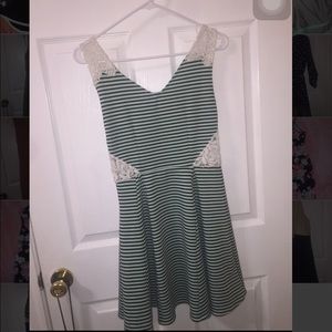 Cute green and black striped dress